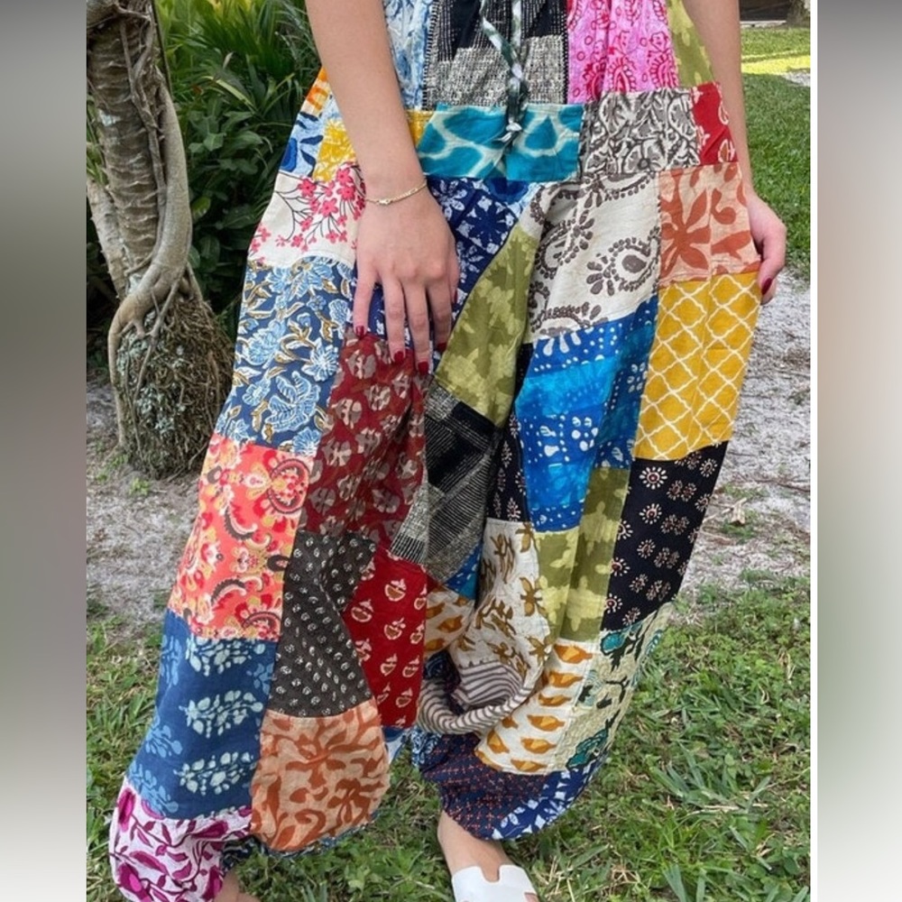 Unisex handmade boho hippie aladdin alibaba harem yoga pants one size women men